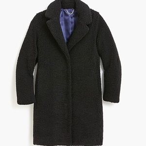 Jcrew Black Teddy Sherpa Topcoat